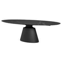 Load image into Gallery viewer, Black Ceramic 93&quot; Rounded Conference Table with Beveled Base
