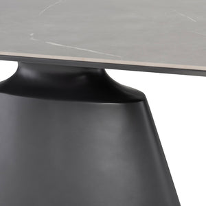 Silver Ceramic 79" Conference Table with Beveled Base