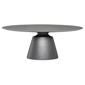Silver Ceramic 79" Round Conference Table