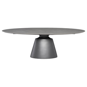 Silver Ceramic 93" Round Conference Table