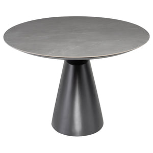 Silver Ceramic 93" Round Conference Table