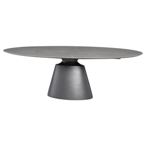Silver Ceramic 93" Round Conference Table