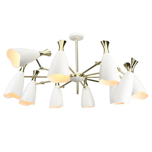 Adjustable Pendant Light in Matte White and Polished Gold