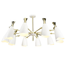 Load image into Gallery viewer, Adjustable Pendant Light in Matte White and Polished Gold
