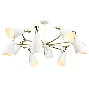 Adjustable Pendant Light in Matte White and Polished Gold