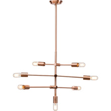 Load image into Gallery viewer, Sleek Matte and Brushed Copper Pendant Light with Adjustable Arms

