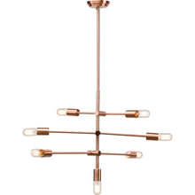 Load image into Gallery viewer, Sleek Matte and Brushed Copper Pendant Light with Adjustable Arms
