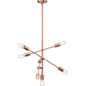 Sleek Matte and Brushed Copper Pendant Light with Adjustable Arms