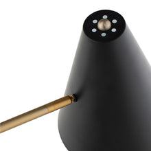 Load image into Gallery viewer, Sophisticated Black Steel and Brushed Gold Floor Lamp with Black Marble Base
