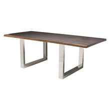 Load image into Gallery viewer, 78&quot; Chic Seared Oak Executive Desk w/ Stainless Steel Legs
