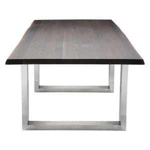 78" Chic Seared Oak Executive Desk w/ Stainless Steel Legs