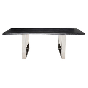 78" Stunning Oxidized Grey Executive Desk or Meeting Table w/ Stainless Steel Legs