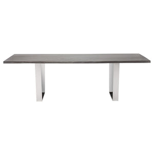 Eye-Catching Oxidized Grey Oak Conference Table & Steel (Multiple Sizes)