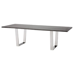 Eye-Catching Oxidized Grey Oak Conference Table & Steel (Multiple Sizes)