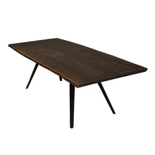 Load image into Gallery viewer, Modern 83&quot; Solid Seared Oak &amp; Cast Iron Desk or Conference Table
