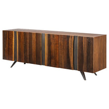 Load image into Gallery viewer, Eye-Catching White Oak Storage Credenza w/ Vertical Stripes
