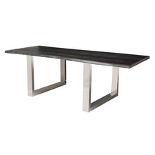Load image into Gallery viewer, 112&quot; Inspiring Oxidized Grey &amp; Steel Conference Table w/ Live Edge
