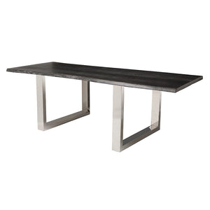 112" Inspiring Oxidized Grey & Steel Conference Table w/ Live Edge