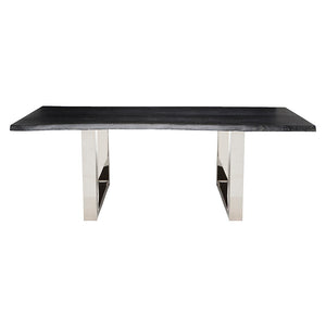 112" Inspiring Oxidized Grey & Steel Conference Table w/ Live Edge