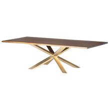 Load image into Gallery viewer, Bold Conference Table with Seared Oak &amp; Brushed Gold Steel (Multiple Sizes)
