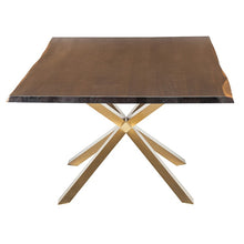 Load image into Gallery viewer, Bold Conference Table with Seared Oak &amp; Brushed Gold Steel (Multiple Sizes)
