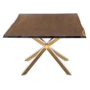 Bold Conference Table with Seared Oak & Brushed Gold Steel (Multiple Sizes)