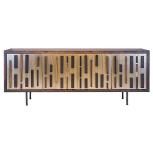Wide Oak & Bronze Storage Credezna w/ Old World Aesthetic