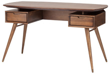 Load image into Gallery viewer, 55&quot; American Poplar Contemporary Desk in Walnut Finish
