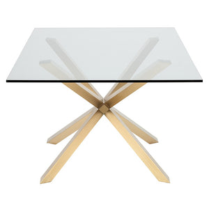 79" Bold Executive Desk w/ Glass Top & Gold Brushed Steel