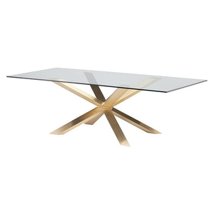 79" Bold Executive Desk w/ Glass Top & Gold Brushed Steel