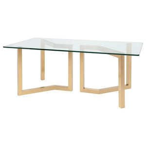 79" Chic Glass & Gold Executive Desk or Meeting Table