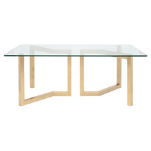 Load image into Gallery viewer, 79&quot; Chic Glass &amp; Gold Executive Desk or Meeting Table
