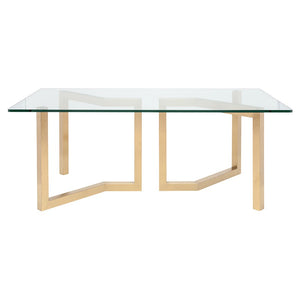 79" Chic Glass & Gold Executive Desk or Meeting Table