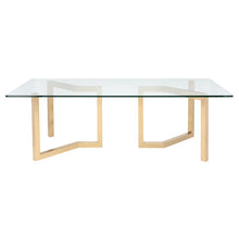 Load image into Gallery viewer, 95&quot; Chic Glass &amp; Gold Conference Table
