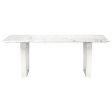 Load image into Gallery viewer, Stunning 79&quot; Executive Desk w/ White Marble &amp; Stainless Steel
