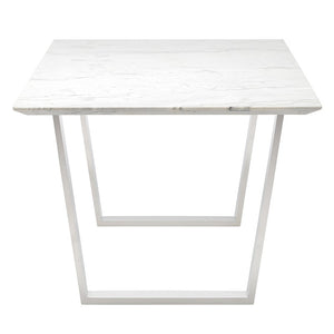 Stunning 79" Executive Desk w/ White Marble & Stainless Steel