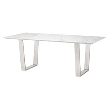 Load image into Gallery viewer, Stunning 79&quot; Executive Desk w/ White Marble &amp; Stainless Steel
