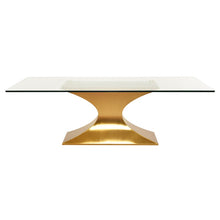 Load image into Gallery viewer, 94&quot; Bold Conference Table in Glass &amp; Brushed Gold Steel
