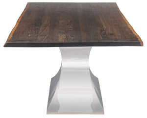 Solid Seared Oak & Polished Steel 96" Conference Table