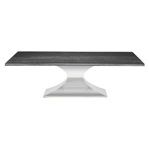 112" Chic Conference Table in Oxidized Grey Oak & Stainless Steel