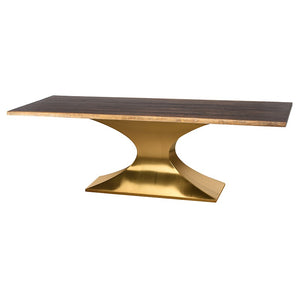96" Stunning Conference Table in Seared Oak & Brushed Gold