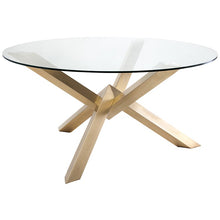Load image into Gallery viewer, Charming Glass &amp; Gold-Brushed Steel 59&quot; Round Meeting Table
