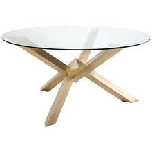 Load image into Gallery viewer, Chic Glass &amp; Gold-Brushed Steel 72&quot; Round Meeting Table
