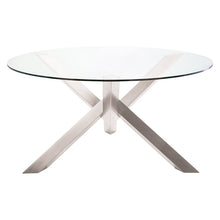 Load image into Gallery viewer, Stunning Glass &amp; Brushed Steel 72&quot; Round Meeting Table
