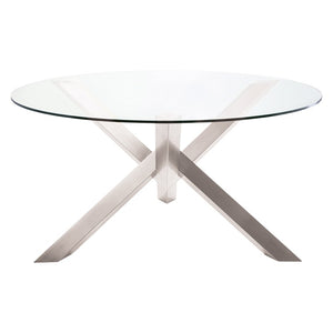 Stunning Glass & Brushed Steel 72" Round Meeting Table