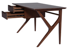 Load image into Gallery viewer, 53&quot; Mid-Century Modern Office Desk w/ Dark Walnut Stain
