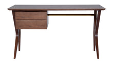 Load image into Gallery viewer, 53&quot; Mid-Century Modern Office Desk w/ Dark Walnut Stain
