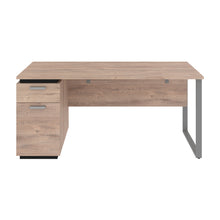 Load image into Gallery viewer, Rustic Brown &amp; Graphite 66&quot; Single Pedestal Desk
