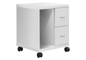 White Side Cabinet with 2 Drawers