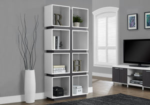 Art Deco Cubby-style Bookcase in White & Gray
